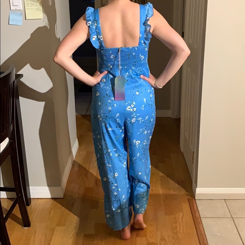 HOST PICK Show Me Your MuMu / Blue Floral Jumpsuit - Picture 4 of 6